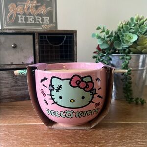 New Hello Kitty Zombie Ramen Noodle Bowl with Chopsticks